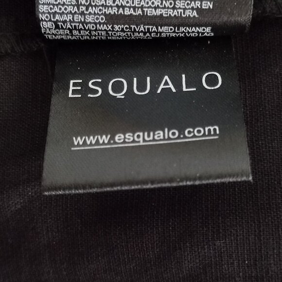 ESQUALO black cotton/linen tiered dress with puff sleeves - Picture 12 of 12